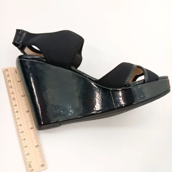 ADRIENNE VITTADINI BLACK PLATFORM SANDALS SIZE 7.5M - Picture 7 of 16